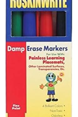 Ruskinwrite Damp Erase Markers (4 Pack)