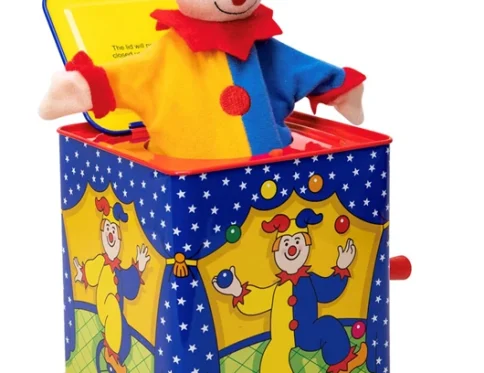 Jester Jack in the Box – Classic Children’s Musical Toy – Colorful and Durable Tin Box with Silly Jester Plush
