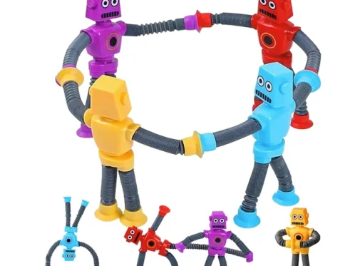 Retractable Robot Deformation Toy with Suction Cups