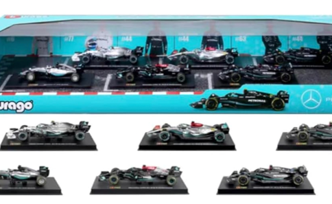 Bburago – Mercedes f1 Car Collection Pack F1-6 1:43 Scale Metal Racing Cars
