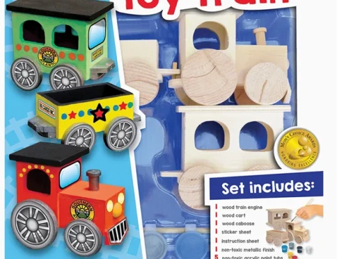 Toy Train Wood Paint Set